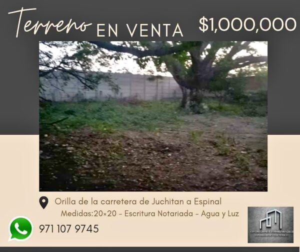 Terreno en Venta en Juchitán